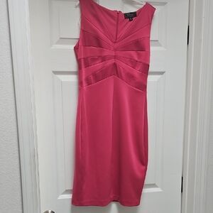 dressbarn Fuchsia Fully Lined Midi Dress
